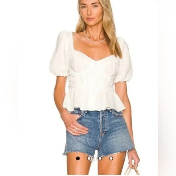 ASTR THE LABEL | FREE PEOPLE | REVOLVE CLAIRMONT PUSHUP TOP PUFF SLEEVE WOMENS - Picture 3 of 8